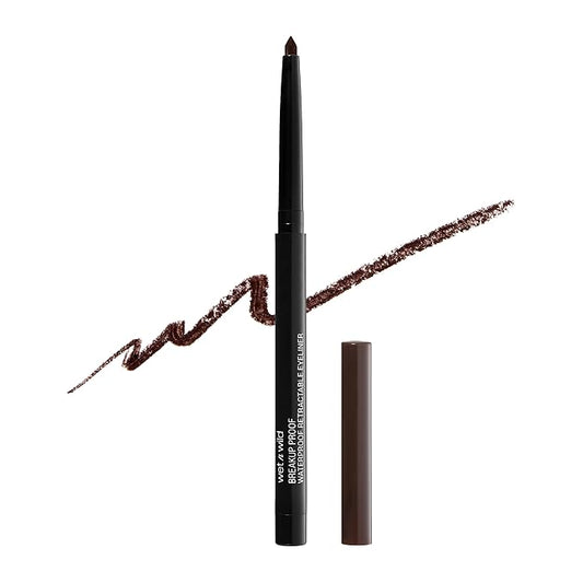 wet n wild メガラスト ブレイクアッププルーフ ウォータープルーフ リトラクタブルジェルアイライナー - 超高発色 16時間持続、にじみにくいサテンフィニッシュ処方、クルエルティフリー＆ヴィーガン - ダークブラウン