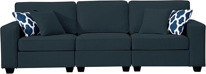 Legend Vansen Oversized Modular Sectional Sofa,U/L‑Shaped Reversible Couch with Ottoman,Deep Seat Plush Polyester Sofa for Living Room,5‑Seater,Charcoal