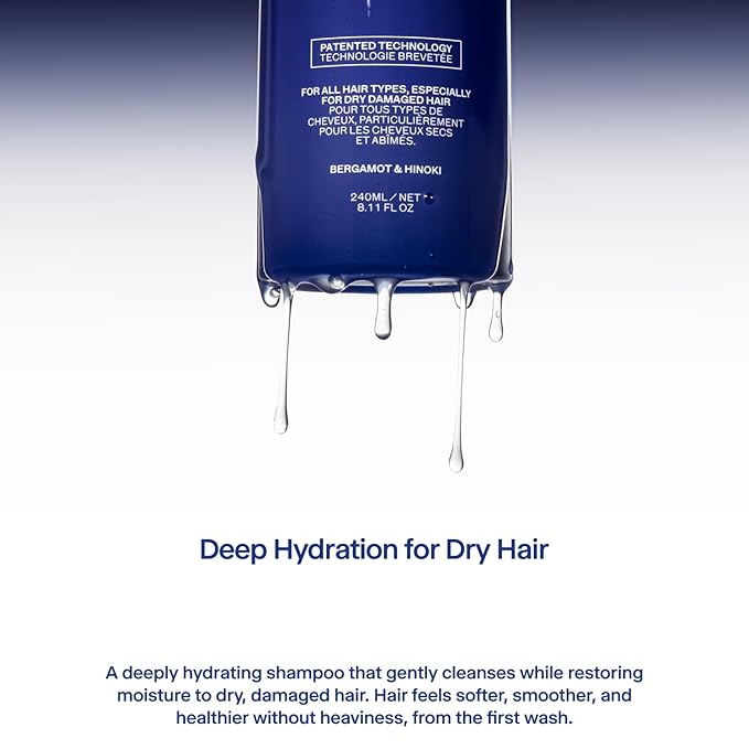 Korean Deep Hydrating Hair Shampoo for Dry, Damaged Color Treated - Instantly Moisturizes, Hydrates - Rice Water, Probiotics, Hyaluronic Acid, Argan Oil, Caffeine, Sulfate Free - 12-Week Supply