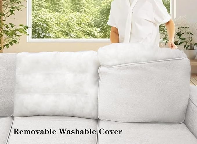 Legend Vansen Oversized Modular Sectional Sofa,U/L‑Shaped Reversible Couch with Ottoman,Deep Seat Plush Polyester Sectional for Living Room,13-Seater,Cream