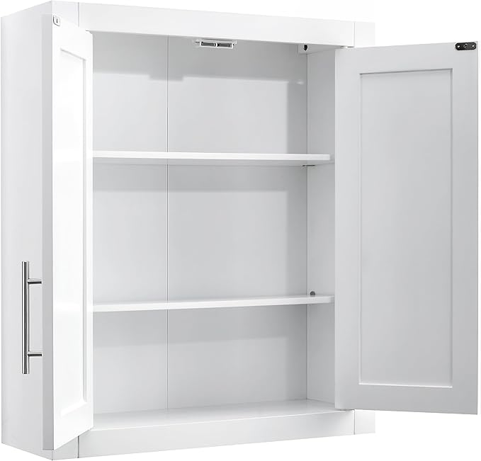 Crosley Furniture Savannah 3-Piece Wall Kitchen Storage Cabinet, Cabinets for Laundry, Bathroom, White
