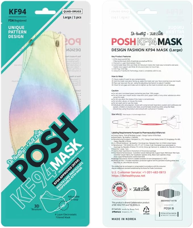 [10枚入り] Posh KF94 マスク - ドリーミングサタデー (B11) (韓国製)