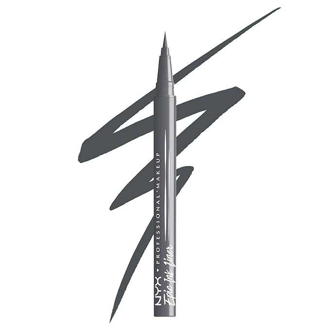 NYX PROFESSIONAL MAKEUP エピックインクライナー、ウォータープルーフ マットリキッドアイライナー (ヴィーガン処方) - ストーンウォッシュ (グレー)