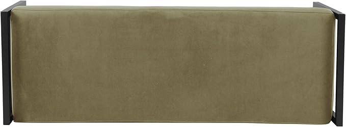 HomePop Modern Velvet Metal Bench| Modern Bench with Metal Leg | Bench for Living Room & Bedroom | Decorative Home Furniture - Light Sage Green Velvet