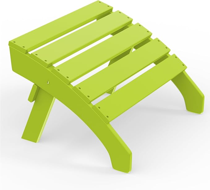 Costaelm Adirondack Chair Footrest, Patio Footstool, Ottoman Outdoor Foot Rest for Patio Waterproof, Adirondack Ottoman Patio Footstool, Lime