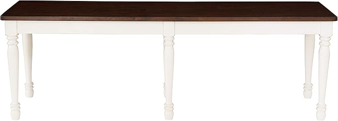 Crosley Furniture Shelby Wood Dining Bench for Entryway or Mudroom, Distressed White