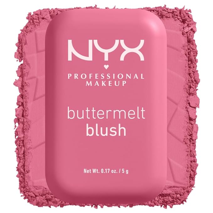 NYX PROFESSIONAL MAKEUP バターメルト パウダーブラッシュ、色あせ・色移りしにくいチーク、最長12時間メイクアップが持続、ヴィーガンフォーミュラ - フォー・ザ・バタ