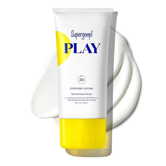 Supergoop! PLAY Everyday SPF 30 Lotion, 5.5 oz - Broad Spectrum Sunscreen - Water & Sweat Resistant Body & Face Sunscreen - Great for Active Days