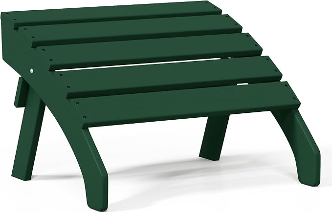 Costaelm Adirondack Chair Footrest, Patio Footstool, Ottoman Outdoor Foot Rest for Patio Waterproof, Adirondack Ottoman Patio Footstool, Dark Green