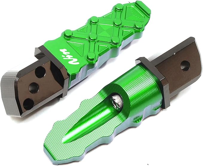 Compatible With Ninja 500 SE Ninja 650 400 1100SX 1000SX 2017-2025 2026 ZX4RR ZX4R ZX6R ZX10R ZH2 CNC Motorcycle Passenger Footrests Folding Rear Foot Rest Pedal Foot Pegs (Green)