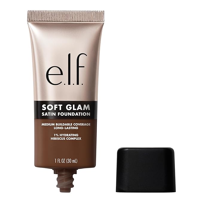 e.l.f. ソフトグラムファンデーション、ミディアムカバー、ロングラスティング、重ね塗り可能でなめらかなサテン仕上げ、ヴィーガン＆クルエルティフリー、62 リッチウォーム