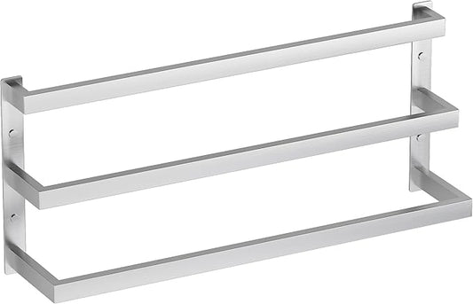 SEIDO 32 Inch 3-Tier Towel Rack, Heavy Duty Square Ladder Design Towel Bar Wall Mounted, Brushed Nickel 304 Stainless Steel Rustproof Towel Holder for Bathroom, Kitchen, Laundry