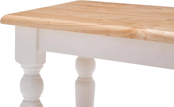 Boraam Windsor Farmhouse Backless Bench, Cream/Natural