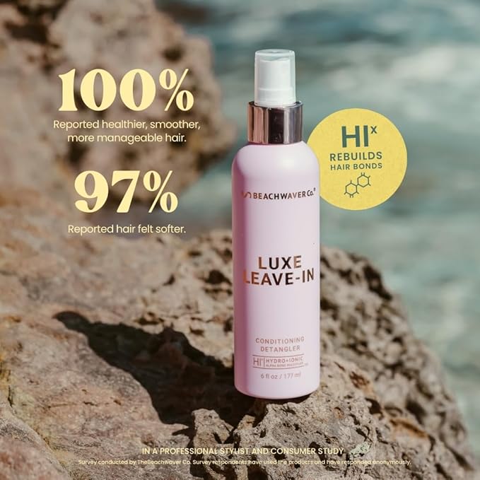 The Beachwaver Co. Luxe Leave-In Conditioning Detangler - Full Size (6 Fl Oz) | Leave-In Treatment to Hydrate, Smooth, & Strengthen w/HiX Vegan Bond Multipliers | Bali Beach Night Fragrance