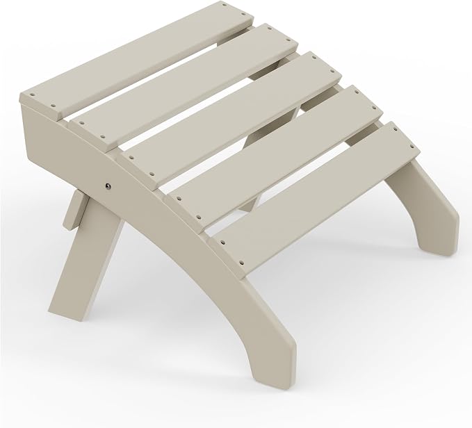 Costaelm Adirondack Chair Footrest, Patio Footstool, Ottoman, Outdoor Foot Rest, Waterproof, Sand