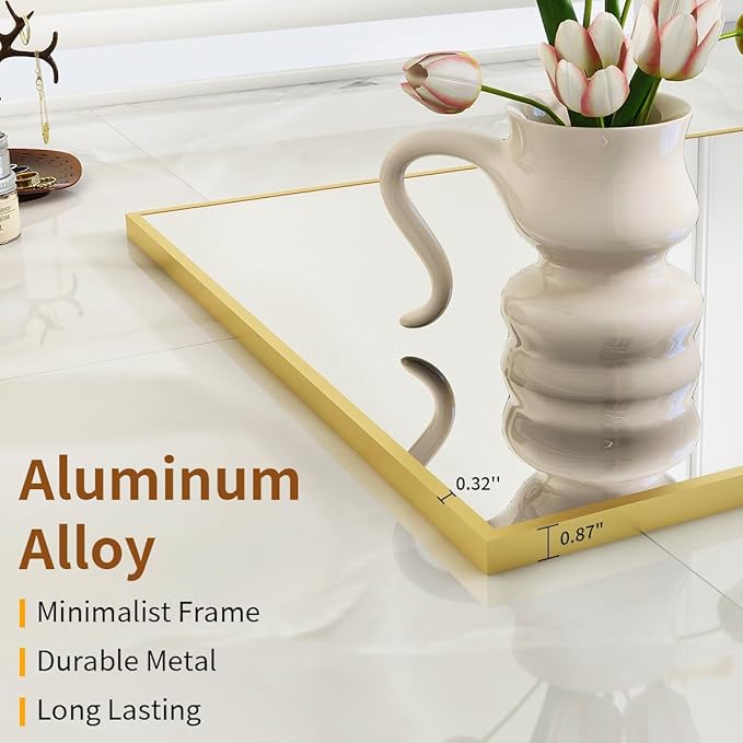 VooBang Large Full Length Mirror 78" x 35" - Shatterproof Huge Floor Full Body Mirror with Metal Frame, Freestanding, Wall Mounted, or Wall Leaning for Bedroom, Living Room, Dressing Room, Gold