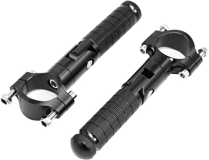 Foot Pegs Non-sliding Footrest Motorcycle Bicycle Folding Foot Pegs 90 Degree Foldable Electric Motorbike Passenger Footrests Rearsets Rear Set Footpegs Foot Rest Pedals (Black)
