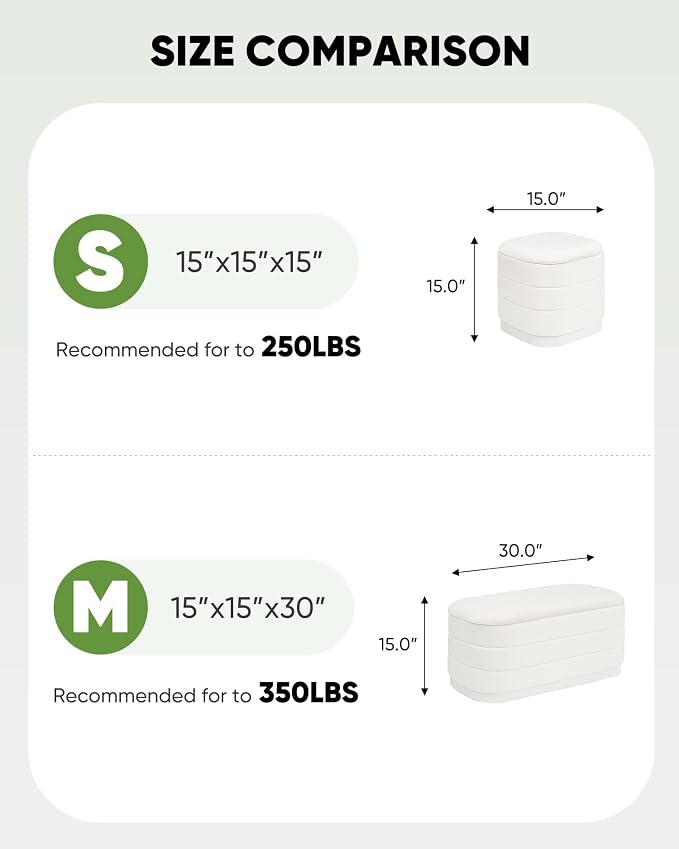 B FSOBEIIALEO Velvet Storage Ottoman with Tray, Square Folding Ottoman with Storage Coffee Table Foot Rest for Dorm Room, Living Room White, 15"x15"x15"