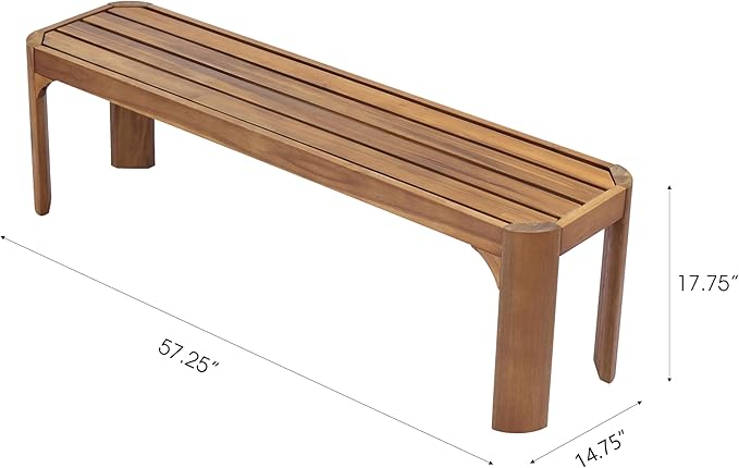 Christopher Knight Home 6-Piece Outdoor Acacia Wood Patio Dining Set, 70" Rectangular Table with 4 Rope Armchairs 1 Bench, Teak Finish Vietnamese Acacia Wood Garden Dining Furniture Set for Patio Deck