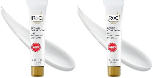RoC Retinol Correxion Eye Cream Mini for Dark Circles & Puffiness,Daily Wrinkle Cream,Anti Aging Line Smoothing Skin Care Treatment,.25 Ounces,(Pack of 2)