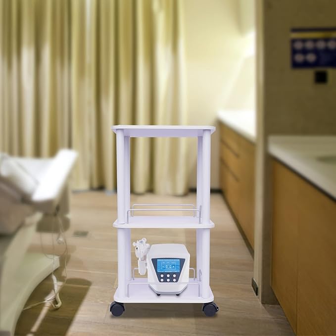 3 Tier Beauty Salon Trolley Cart Pedestal Rolling Cart Spa Stand Roller Trolley with Wheel Beauty Instrument Tray Rolling Cart Home Kitchen Dining Room Living Room Bathroom Bedroom