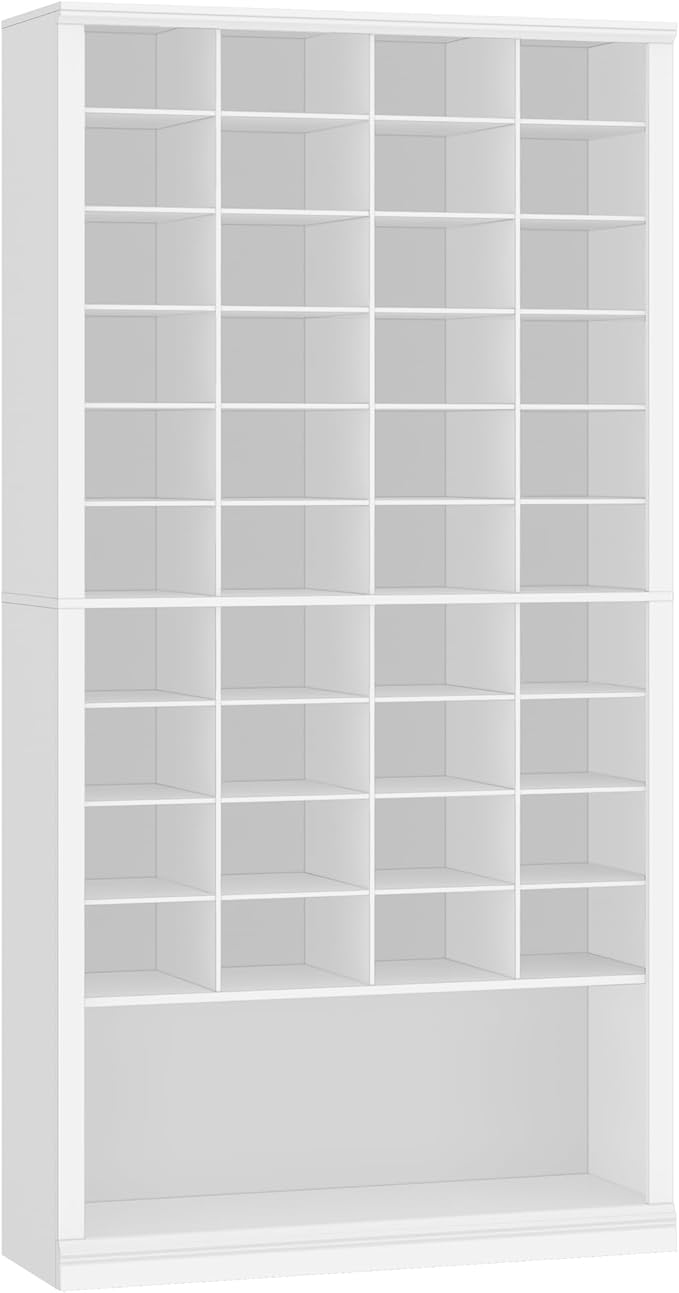 Hzuaneri 11 Tiers Shoe Storage Cabinet, Tall Shoes Cabinet with Cubby, Freestanding Wooden Shoe Organizer, 40-44 Pairs, Shoes Cubby Organizer for Entryway, Bedroom, White SR59303X