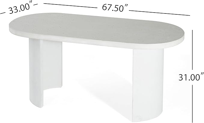 Christopher Knight Home Outdoor Dining Set 6 Piece, 67.5 Inch Terrazzo Concrete Table with 4 Acacia Wood Wicker Chairs and 60 Inch Bench, Patio Dining Set with Cream Cushions for Garden Deck Backyard