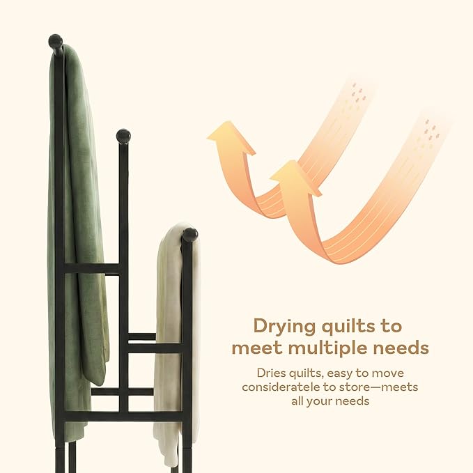 Free Standing Towel Rack, 3 Tiers Oversized Metal Ladder Holder with Storage Shelf, Black, for Bathroom Bedroom Living Room