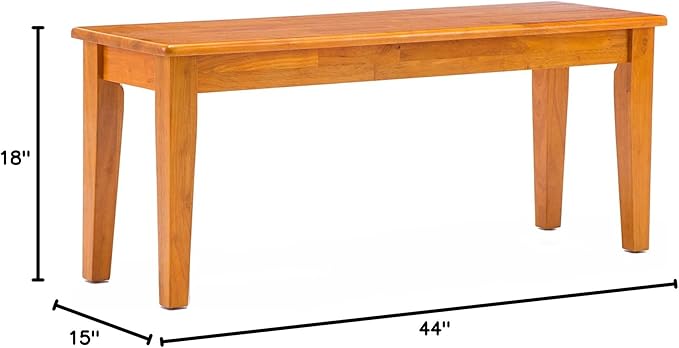 Boraam Shaker Backless Wood Bench - Oak