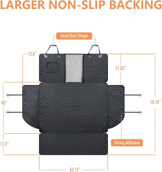 PETICON SUV Cargo Liner for Dogs, Waterproof Trunk Cover for SUVs with Mesh Window, Bumper Flap Protector, Scratchproof Durable 600D Oxford Fabric, Non-Slip, Machine Washable
