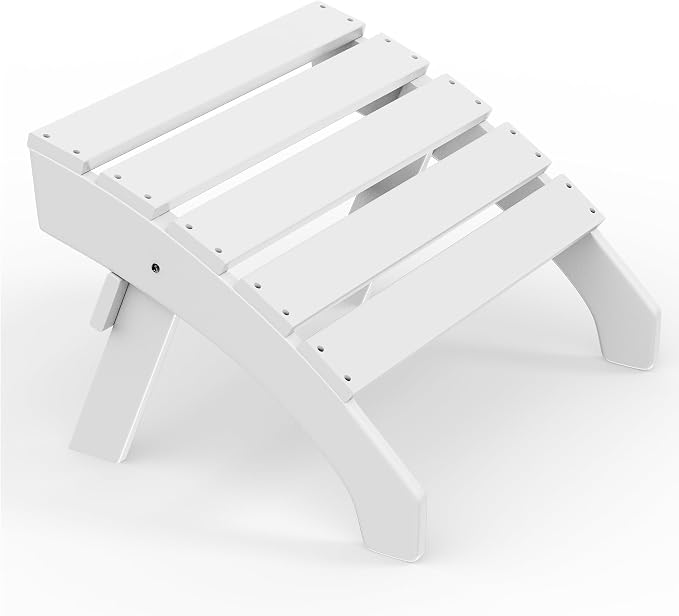 Costaelm Adirondack Chair Footrest, Patio Footstool, Ottoman Outdoor Foot Rest for Patio Waterproof, Adirondack Ottoman Patio Footstool, White