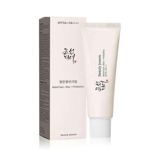 Relief Sun Organic Korean sunscreen SPF50+, PA++++ Riceand Probiotics | Korean Skin Care Solution for All Skin TypesNourishing Skin Protection and UV Def