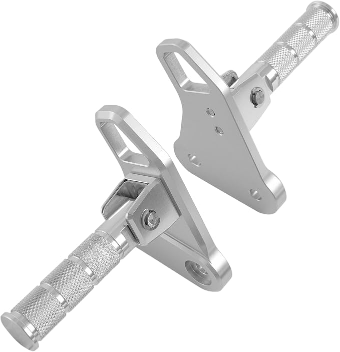 Motorcycle Passenger Footpegs C125 Aluminum Foldable Foot Pegs Rear Footrest Pedals Bracket for Honda Super Cub C125 C 125 JA48 JA58 JA71 2018-2025 (Silver)