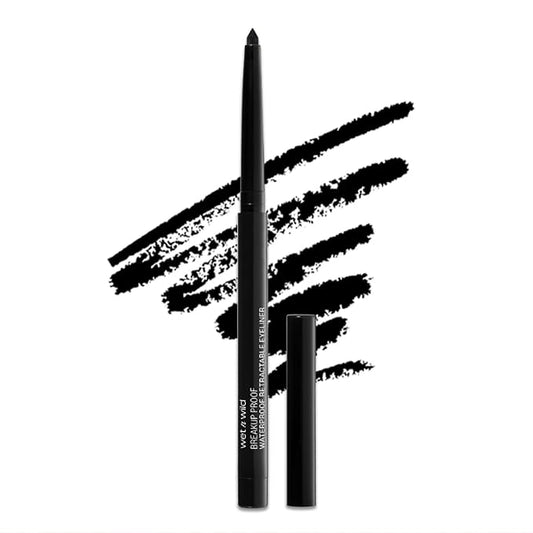 wet n wild メガラスト ブレークアッププルーフ ウォータープルーフ リトラクタブル ジェルアイライナー - 超高発色 16時間持続、にじみにくいサテンフィニッシュ処方、クルエルティフリー＆ヴィーガン - チャコール