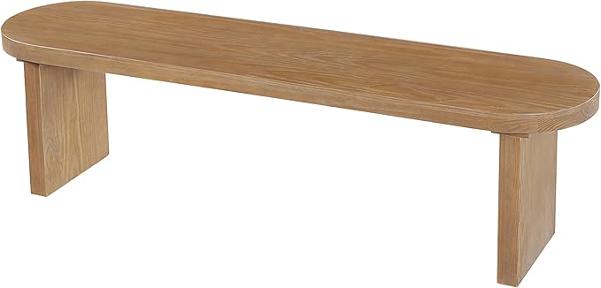 Christopher Knight Home Arford 62.8" Indoor Pine Dining Bench, Solid Wood Bench Seat for Dining Table, Modern Oval Dining Seat, Spacious Seating, Long Footstool for Living Room Dining Room, Pine Wood