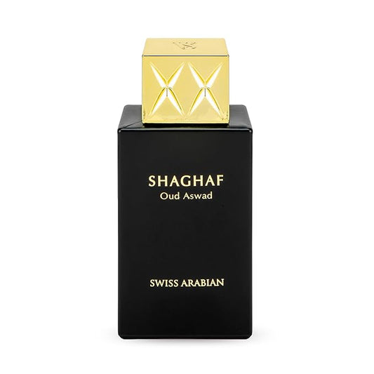 スイスアラビアン シャハフ ウード アスワド | オリエンタル ウッディ オードパルファム 75ml – 2.5オンス | メンズ・ウィメンズ用、長時間持続するユニセックスのアラビアウードフレグランス | 秋・冬用ラグジュアリーアラビア香水
