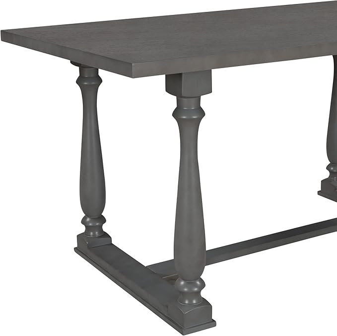 Harper & Bright Designs 6-Piece Dining Table and Chair Set with Special-Shaped Legs and Foam-Covered Seat Backs&Cushions for Dining Room (Gary)