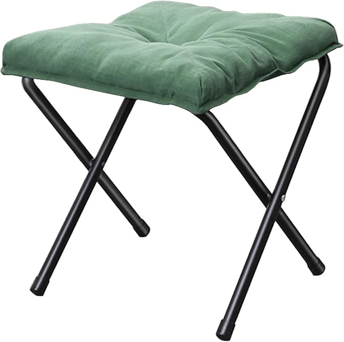 Foldable Ottoman Foot Rest, Foot Stool with Soft Cushion, Compact Lazy Sofa Stool for Living Room Bedroom Office Dorm RV (Green)