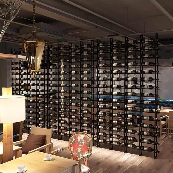 Large Wall Mount Wine Rack, 16 Tier 80 Bottle Wine Storage Organizer Display Holder, Modern Metal Wine Storage for Wine Cellars, Home Bars, Kitchens, and Dining Rooms