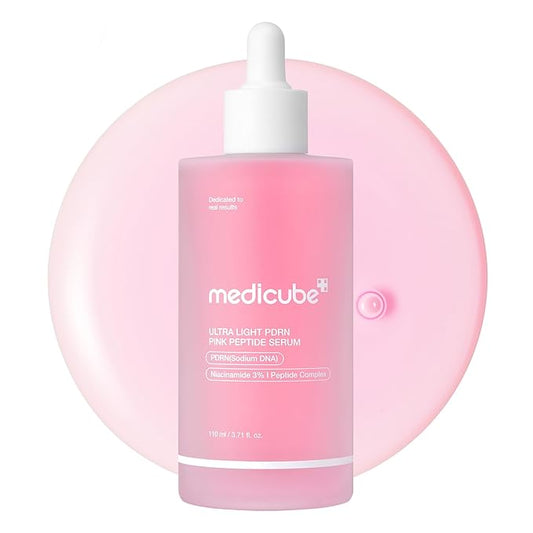 medicube PDRN Pink Peptide Serum with Salmon DNA | Ultra Light Hydrating Serum with Hyaluronic Acid | Fast-Absorbing Glow Care for Skin Clarity | Korean Skincare, 3.71 fl. Oz