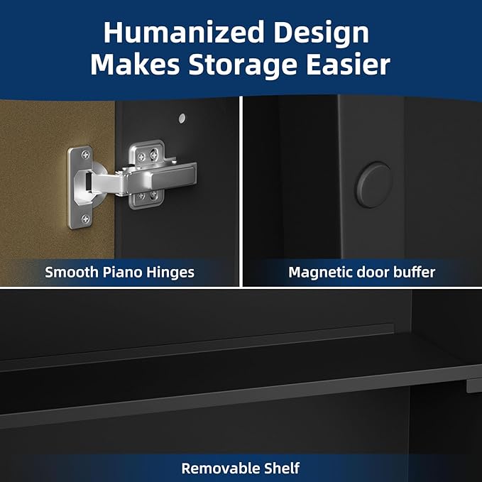 Bathroom Medicine Cabinet with Mirror 24 x 30 Inch, Brush Gold Medicine Cabinet Recessed or Surface Wall-Mounted, Mirrored Cabinets with Sturdy Metal Adjustable Shelves for Bathroom Vanity