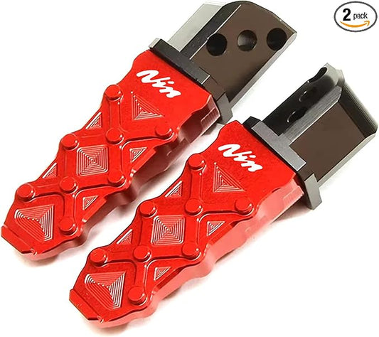 Compatible With 2025 Ninja 500 SE Ninja 650 400 1100 SX 2017-2025 2026 ZX4RR ZX4R ZX6R ZX10R ZH2 CNC Motorcycle Passenger Footrests Folding Rear Foot Rest Pedal Foot Pegs (Red)