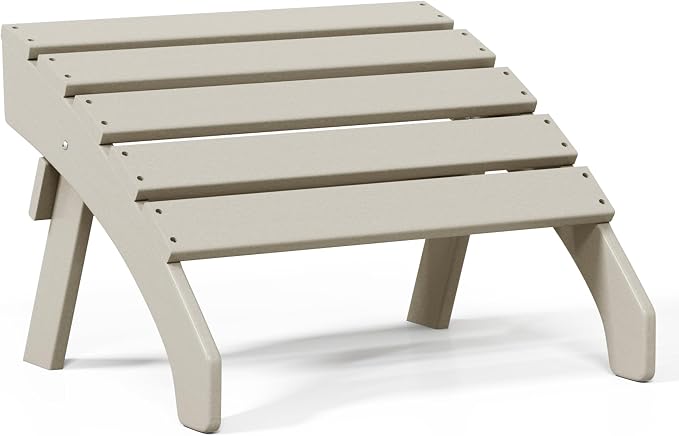 Costaelm Adirondack Chair Footrest, Patio Footstool, Ottoman, Outdoor Foot Rest, Waterproof, Sand