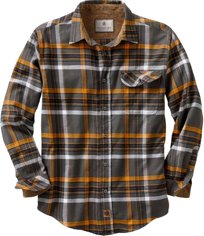 Legendary Whitetails Mens Long Sleeve Button Down 100% Cotton Flannel Shirt