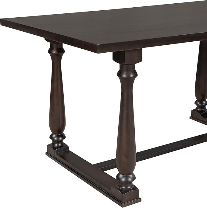 Harper & Bright Designs 6-Piece Dining Table and Chair Set with Special-Shaped Legs and Foam-Covered Seat Backs&Cushions for Dining Room (Espresso)