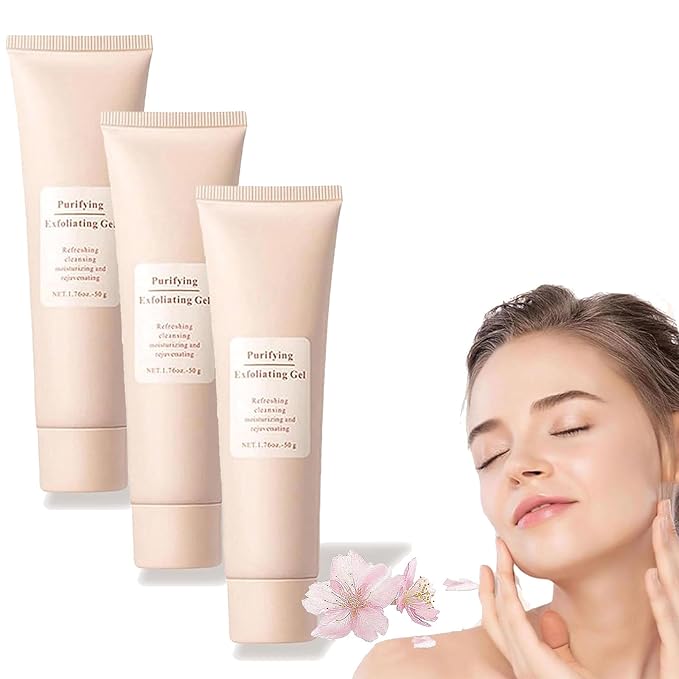 Purifying Exfoliating Gel Gentle Exfoliating Gel for Face Facial - Exfoliatings Gels Scrub Gentle Exfoliatings Facial Cleanser for All Skin Types (3 PCS)