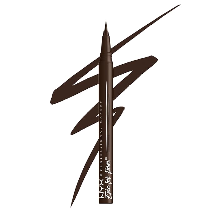 NYX PROFESSIONAL MAKEUP エピックインクライナー、ウォータープルーフ リキッドアイライナー（ヴィーガン処方） - ダークチョコレート（ダークブラウンマット）