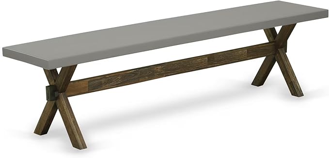 East West Furniture XB797 X-Style Modern Dinette Bench with Wood Seat, 72x15x18 Inch, Multi-Color