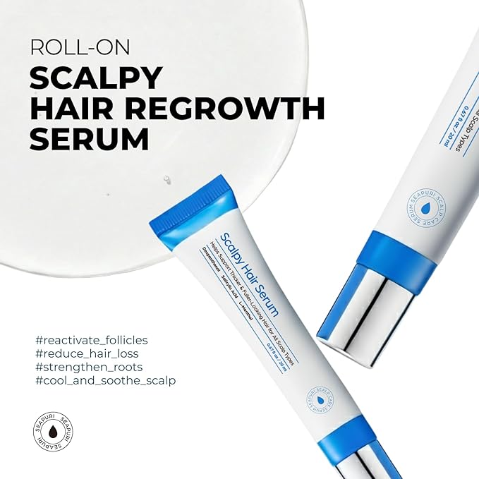 Scalpy Hair Growth Serum for Men & Women for Hair Loss & Regrowth | Scalp Treatment with Salicylic Acid, Menthol, Dexpanthenol | Non-Greasy, Lightweight (1.34 Fl Oz)