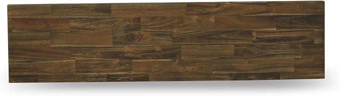 East West Furniture VB676 V-Style Modern Dining Table Bench with Wooden Seat, 60x15x18 Inch, Multi-Color